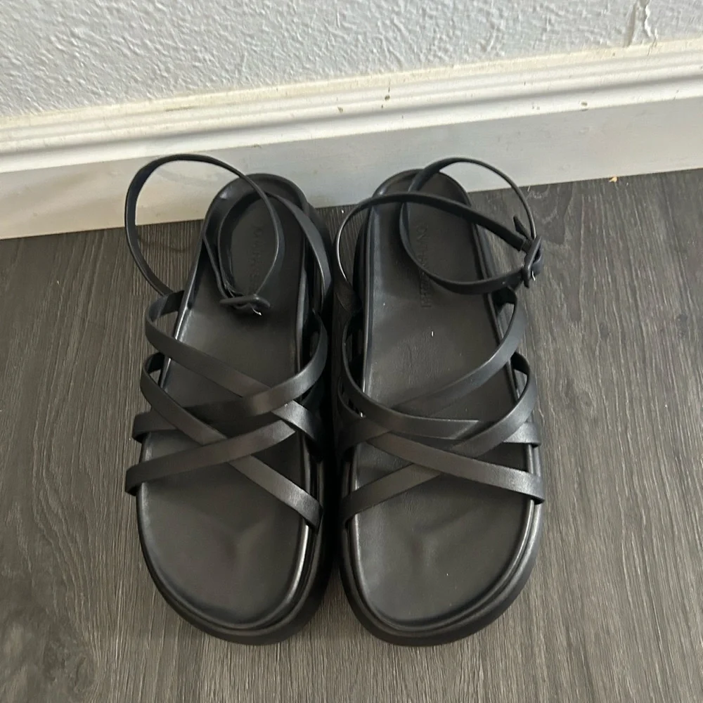 Jonathan Simkhai Black Platform Strappy Sandals Size 40